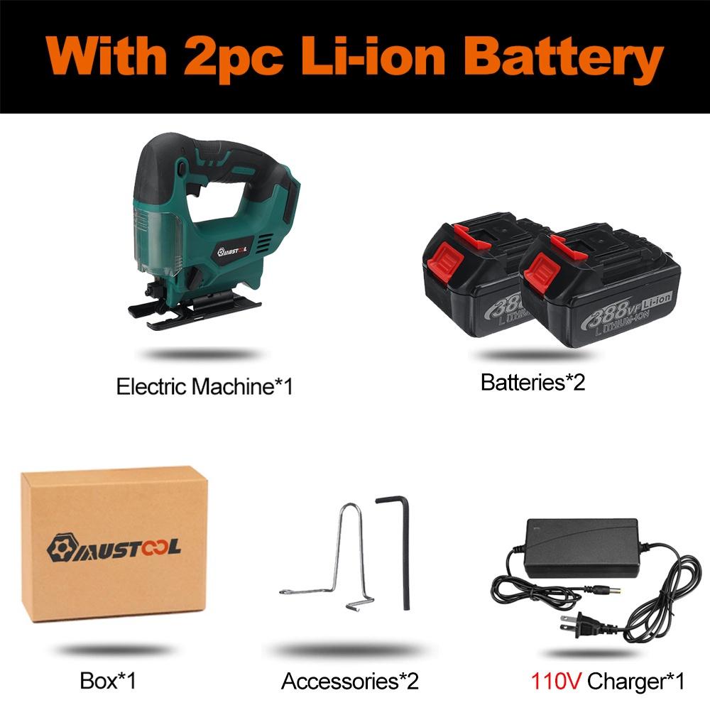 Adjustable Cordless Electric Jigsaw Rechargeable Wood Metal Brushless Jig Saw Woodworking Power Tools for Makita 18V Battery