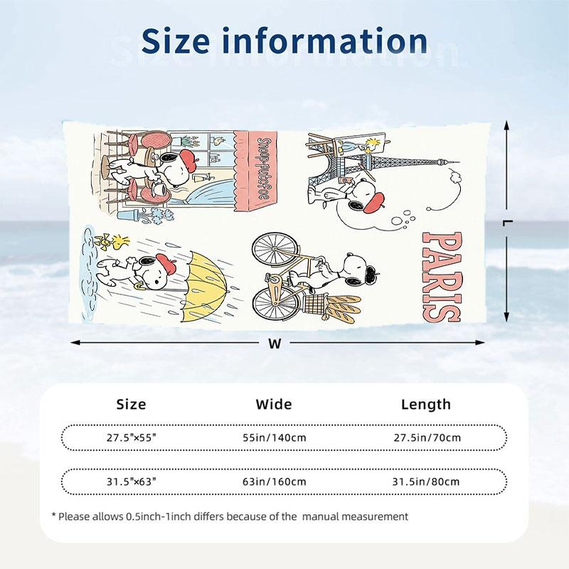 Large Beach Towel Quick Dry Absorbent Towel For Beach IndoorSnoopy Peanuts