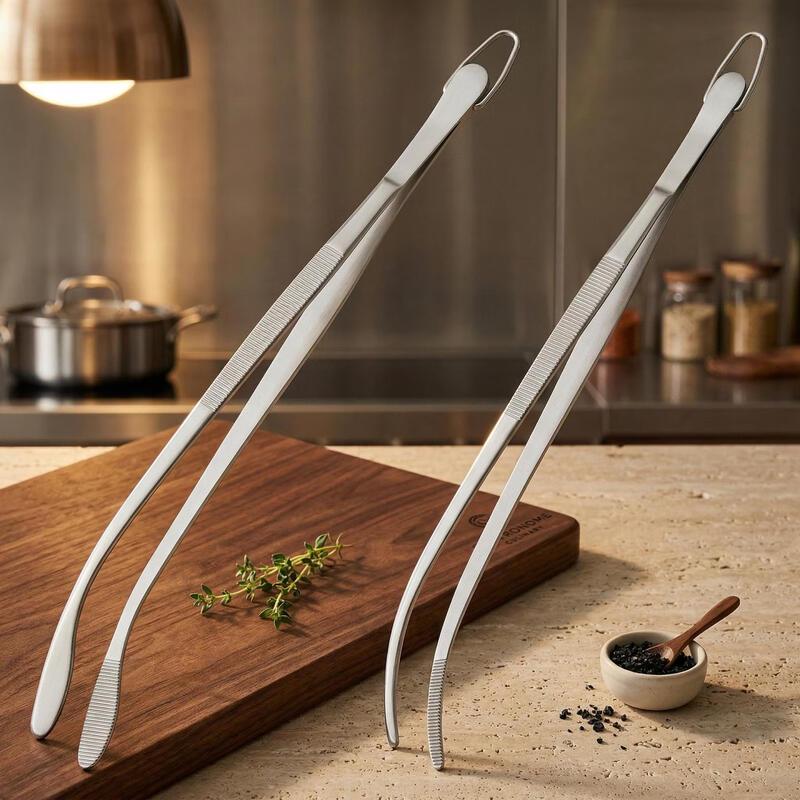 Abdo 12-inch Stainless Steel Kitchen and BBQ Tongs (Set of 2)