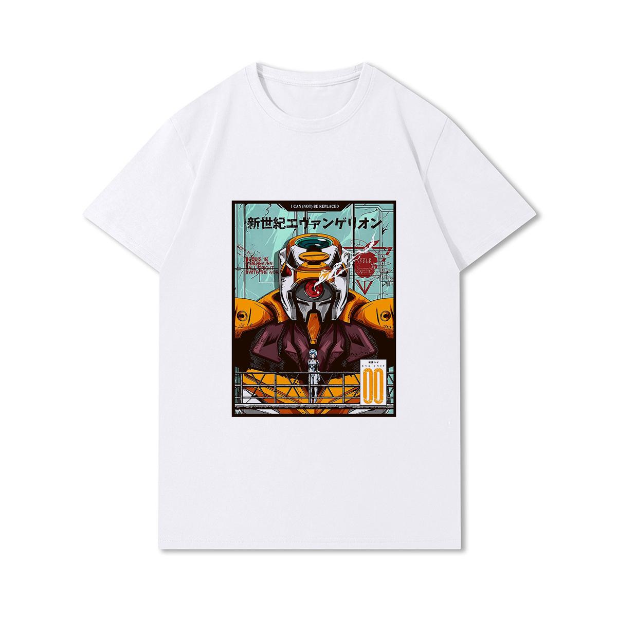 

Harajuku мужские футболки Evangelion Asuka Poster аниме рубашки с принтом футболки с круглым вырезом хлопковые топы повседневные футболки