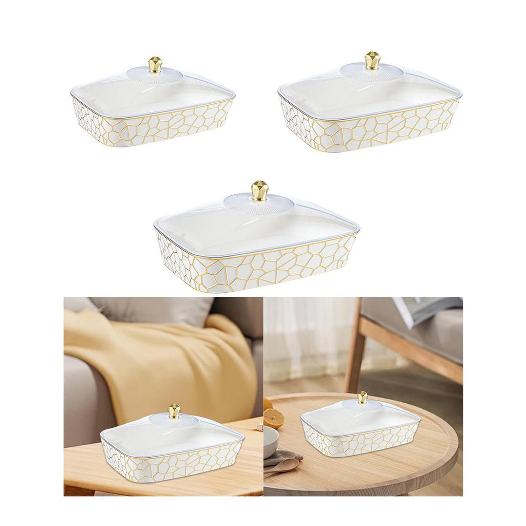Serving Tray Vanity Tray with Dustproof Lid for Celebrations Party Events