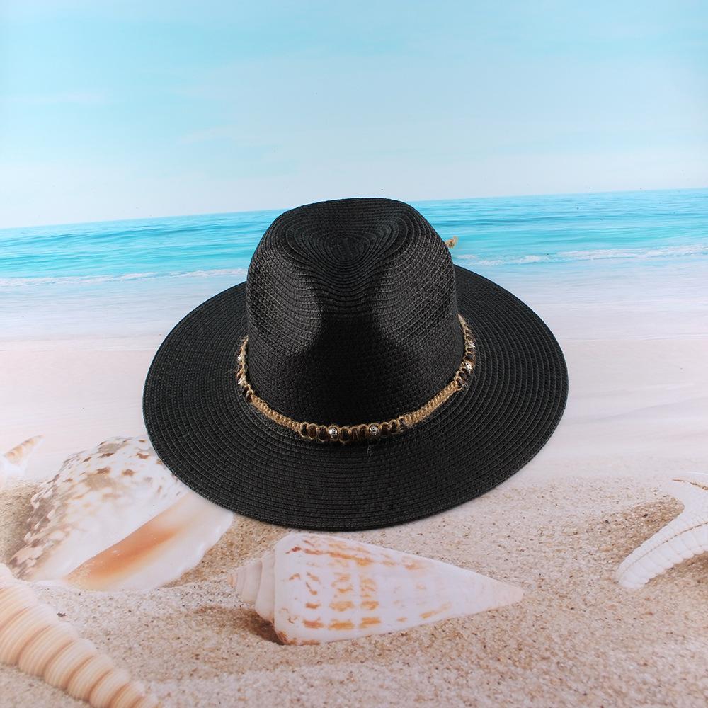 New beach straw hat European beautiful women top hat summer outdoor shading sun protection big brim sun hat