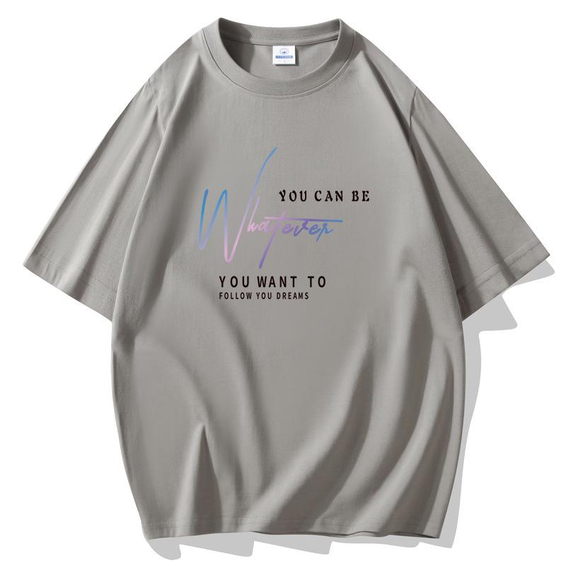 Simple Pattern Men Short Sleeves T-shirt 100% Cotton Casual Tee Large Size