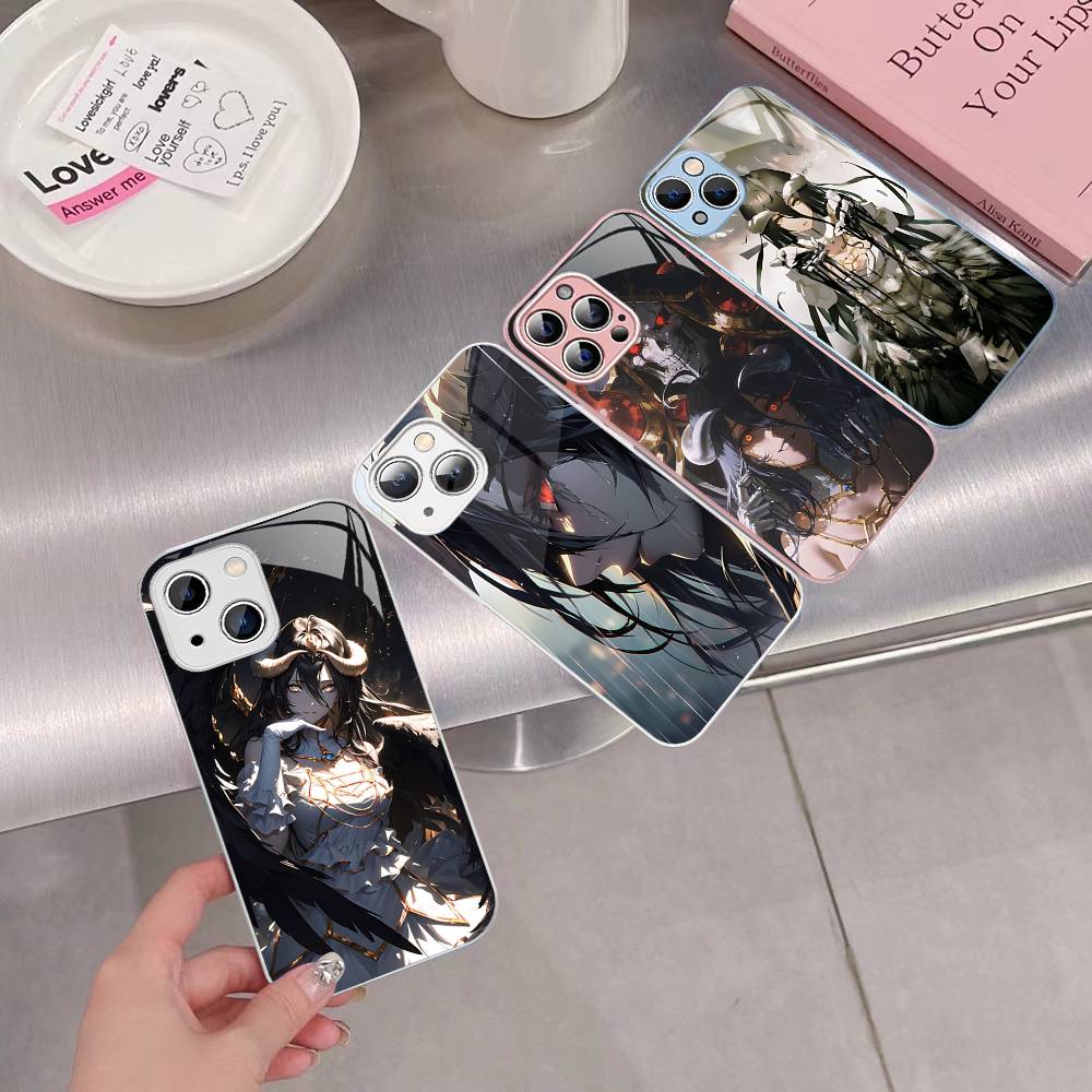 Cartoon Anime A-AlbedoS For IPhone 14 13 12 Mini 11 Pro XS Max X XR 14 Plus Tempered Glass Cover