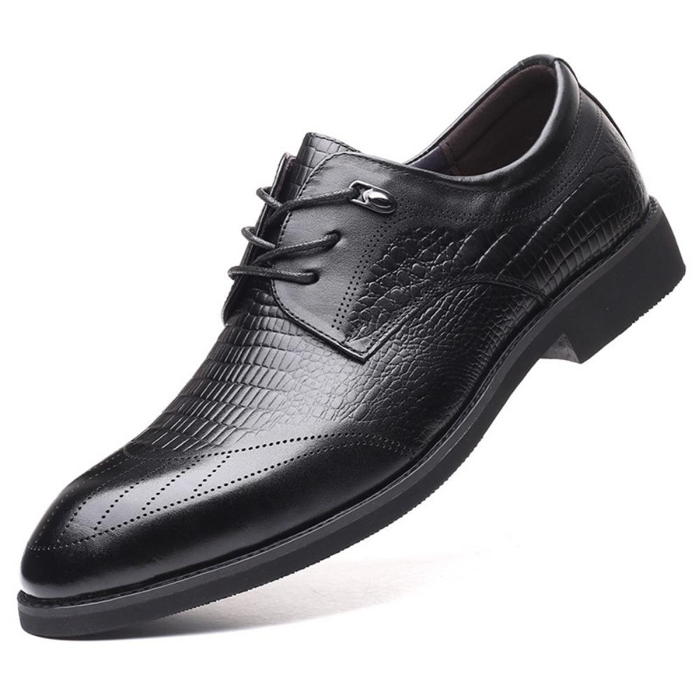 Formal Men's Shoes Dermis Business Dress Leather Shoes Men's Pointed Lace Up Leather Dress Shoes Zapatos De Cuero Para Hombres
