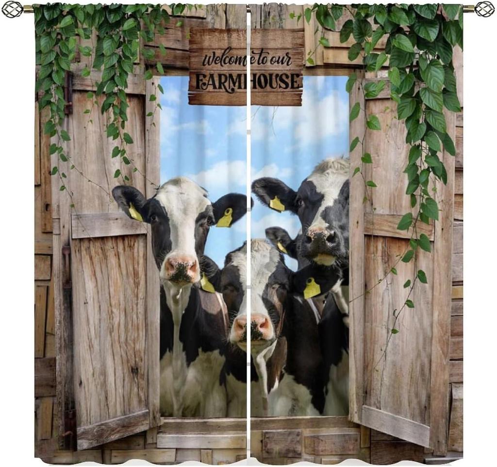 Tende per Finestre con Motivo Floreale Botanico di Galli e Galline, Stile Rustico, per Cucina, Soggiorno, Camera da Letto