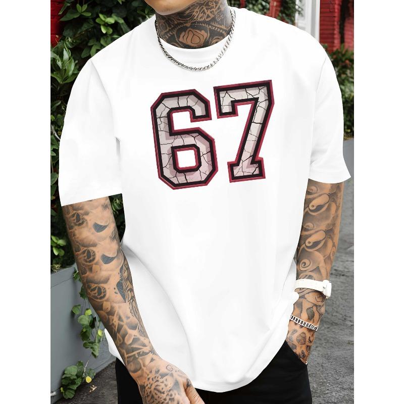 Men'S T-Shirt Featuring Prints , with a Round Neck And Short Sleeves, for Urban Style And Gym , a Must-Have for Men'S Summer Attire