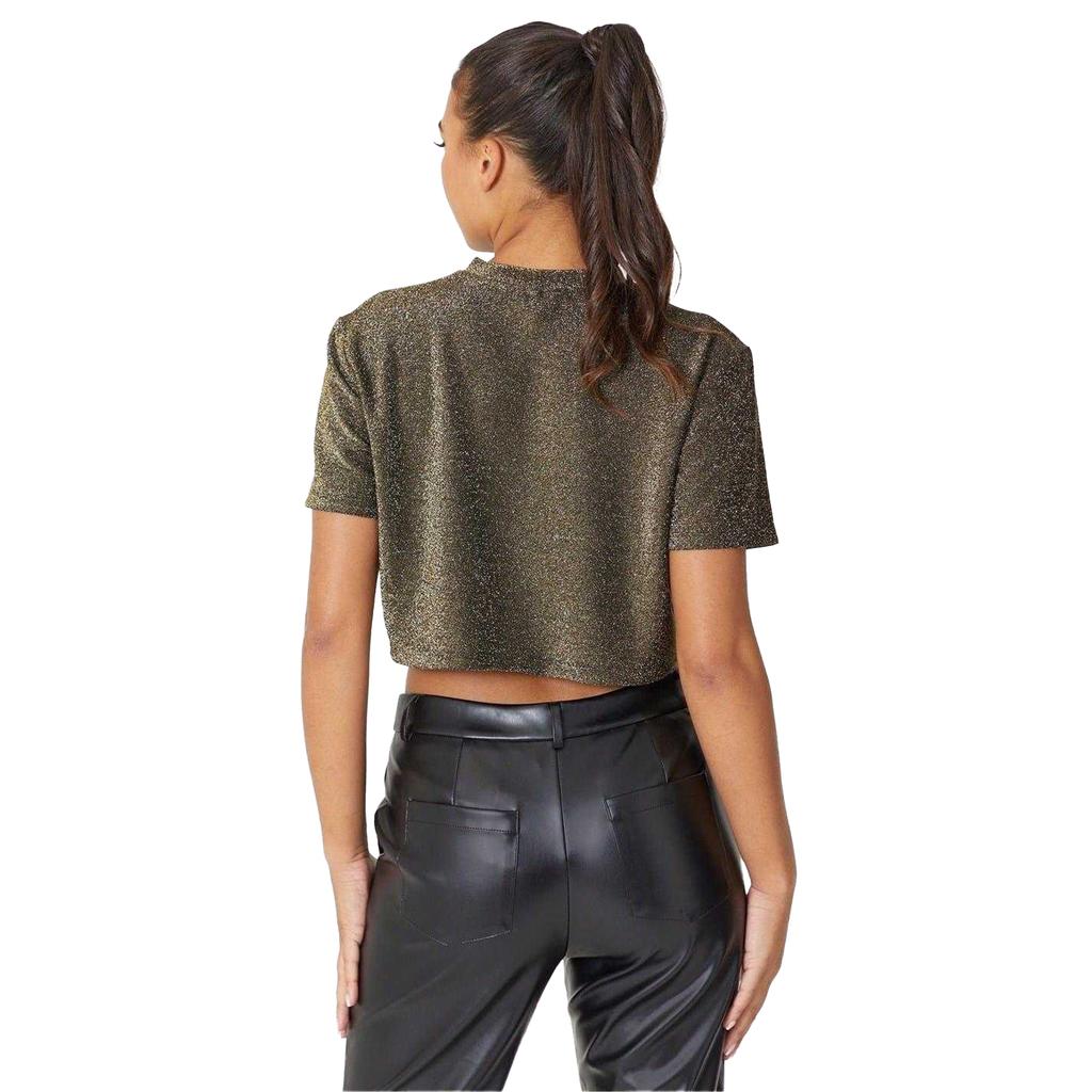 Be You Womens/Ladies Glitter Party Crop Top