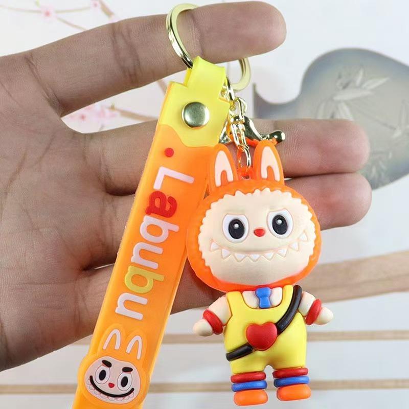 Love Bag Labu Cloth Keychain Cute Little Sheep Doll Car Bell Leather Rope Bag Pendant