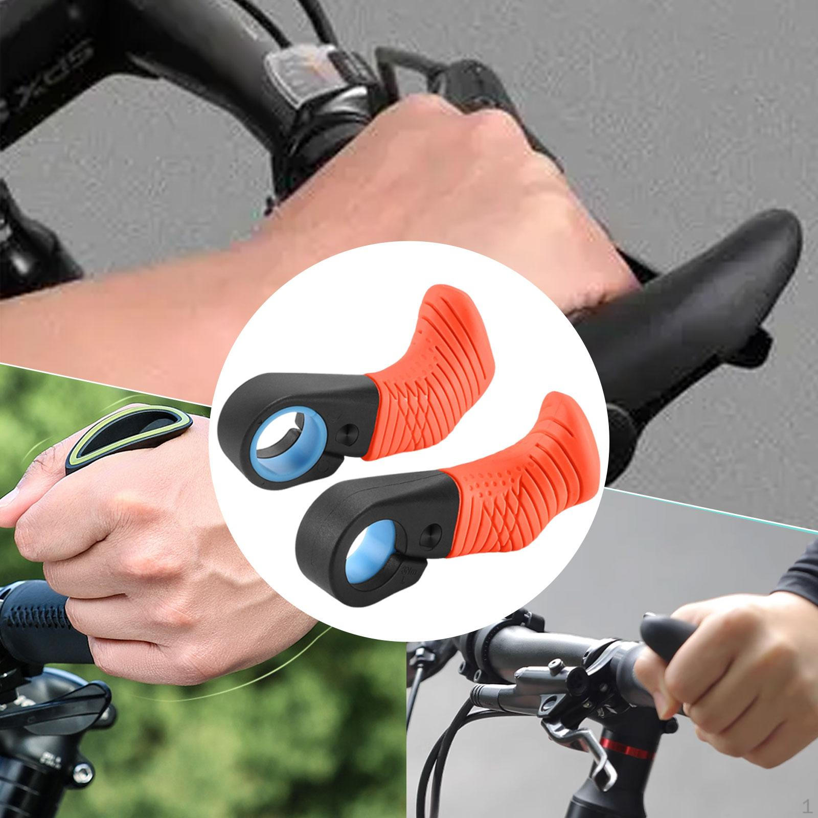 

2 Mountain Bike Handlebar Ends, Ergonomic, Compatible with 22.2mm Handlebars, Lightweight, помаранчевий