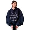 VS WHAT Korean Style Letter Hooded Sweatshirt