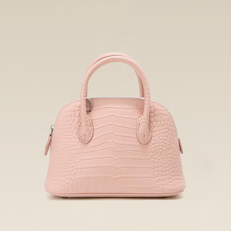 

Crocodile Patterned Shell Toe Coat Layer Cowhide Handbag, Large Capacity Commuting Leather Women s Bag, Single Shoulder Crossbody Bowling Bag 22x9x19cm