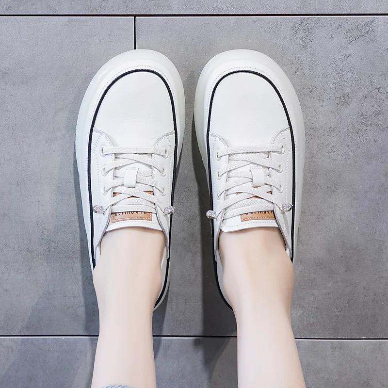 Fujin 3cm Cow Genuine Leather Oxfords Chunky Sneaker Ergonomic Autumn Soft Flats Leisure Loafer Spring Ethnic Woman Comfy Shoes