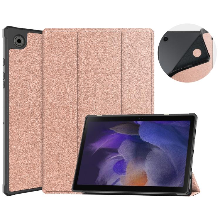 For Samsung Galaxy Tab A8 2021 SM-X205 3-Fold Holder Leather Tablet Case