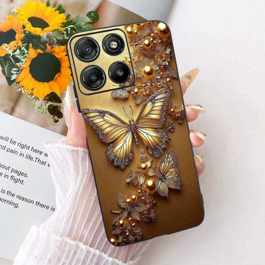 Modne etui na telefon z literami dla Motorola Moto G77 G67 Tylna osłona dla MOTO G67 G77 5G Miękkie czarne silikonowe etui
