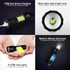 Mini EDC Flashlight Super Bright LED+COB Zoomable Torch USB Rechargeable Outdoor Camping Fishing Long Range Emergency Lantern