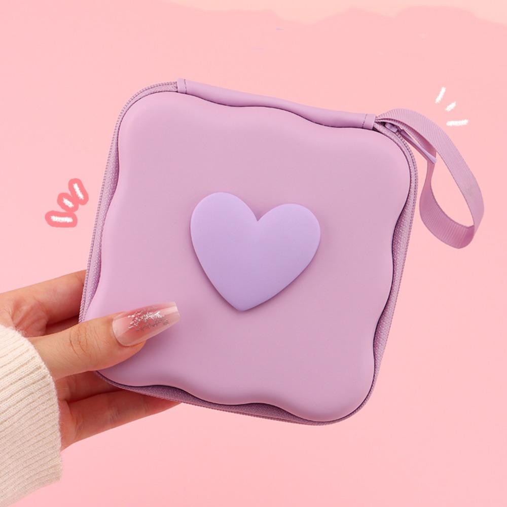 

Portable Storage Bags Multifunctional Pocket Pouch Fashion Zipper Bag Headphone Data Cable фіолетовий