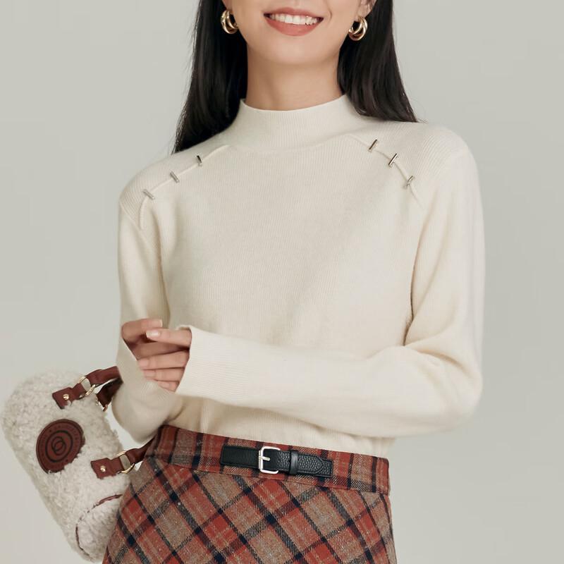 

Shetu Women s Loose Half-High Collar Knit Sweater F