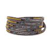 KELITCH Bohemian Style Mini Seed Bead Chain Intricate Leather Bracelet