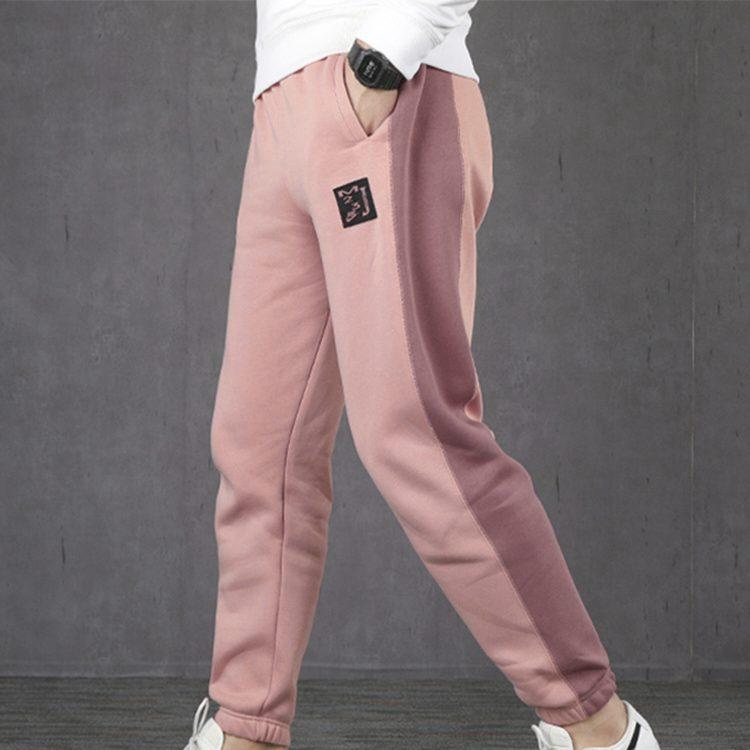 Jordan Comes With Fleece Lined Thermal Cuffed Vintage Color Block Pants With Straight Fit Knitted Sweatpants Men's Pink CT6334-606