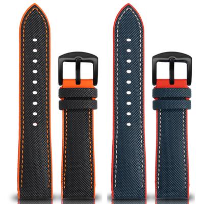 20mm 22mm Armband Nylon Silikon Unterseite Uhrenarmband für Seiko PROSPEX Serie Omega SEAMASTER 300 Canvas Gummi Sportuhrband