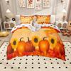 Homewish Watercolor Pumpkin Duvet Cover Set, Hello Fall Bedding Set, Thanksgiving Day Comforter Cover Set