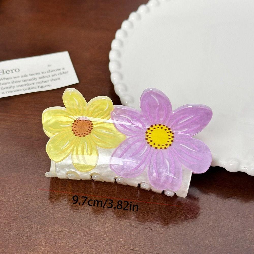 Plastic Flower Hair Clip Acrylic Large Hair Claw Creative Grab Clip  Travel