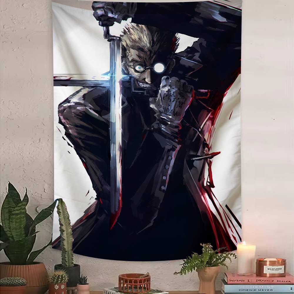 

Cool Alucard Anime HHellsing Tapestry Art Printing Japanese Anime Wall Tapestry Anime Wall Hanging Home Decoration 74x94cm(29x37in)