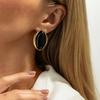 SHIXIN 1 Pair Retro Resin Acrylic Oval Stud Earrings for Women Trendy Gold Color Geometric Earrings Fashion Jewelry Accessories