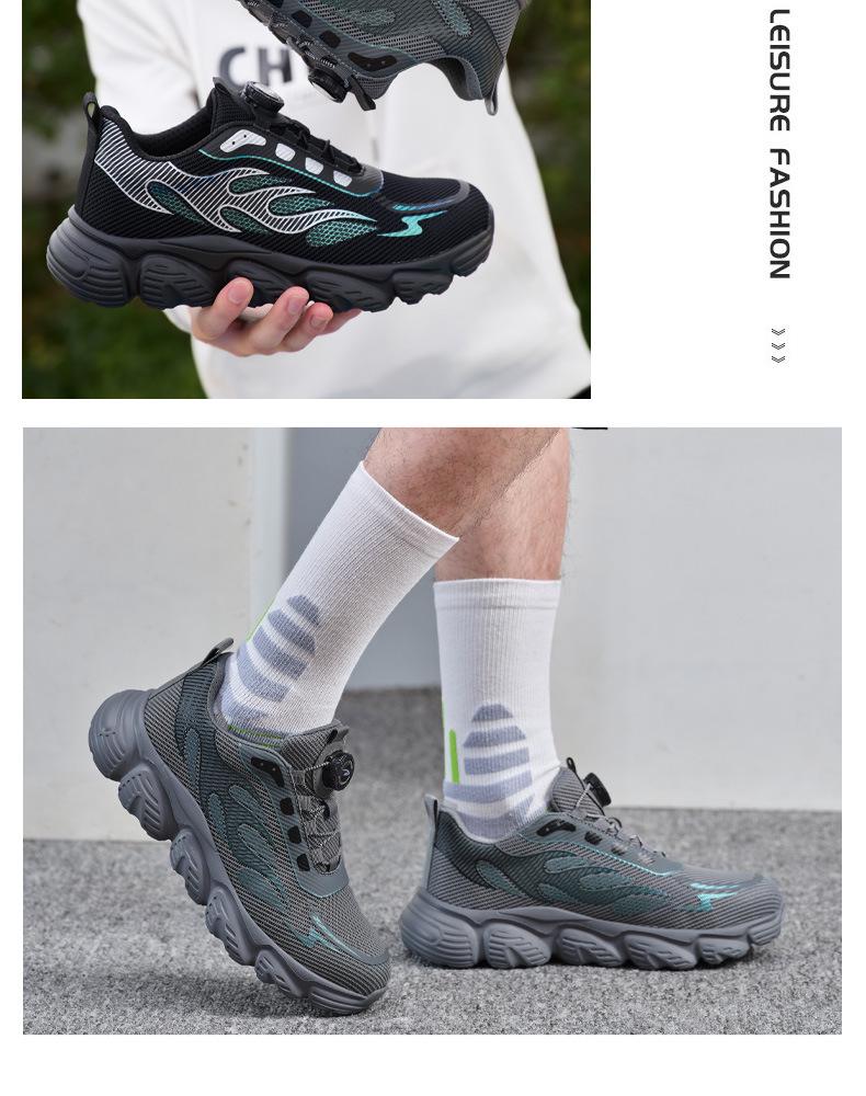 Steel Toe Anti-Smash Puncture-Resistant Men's Safety Work Shoes with Technology Button