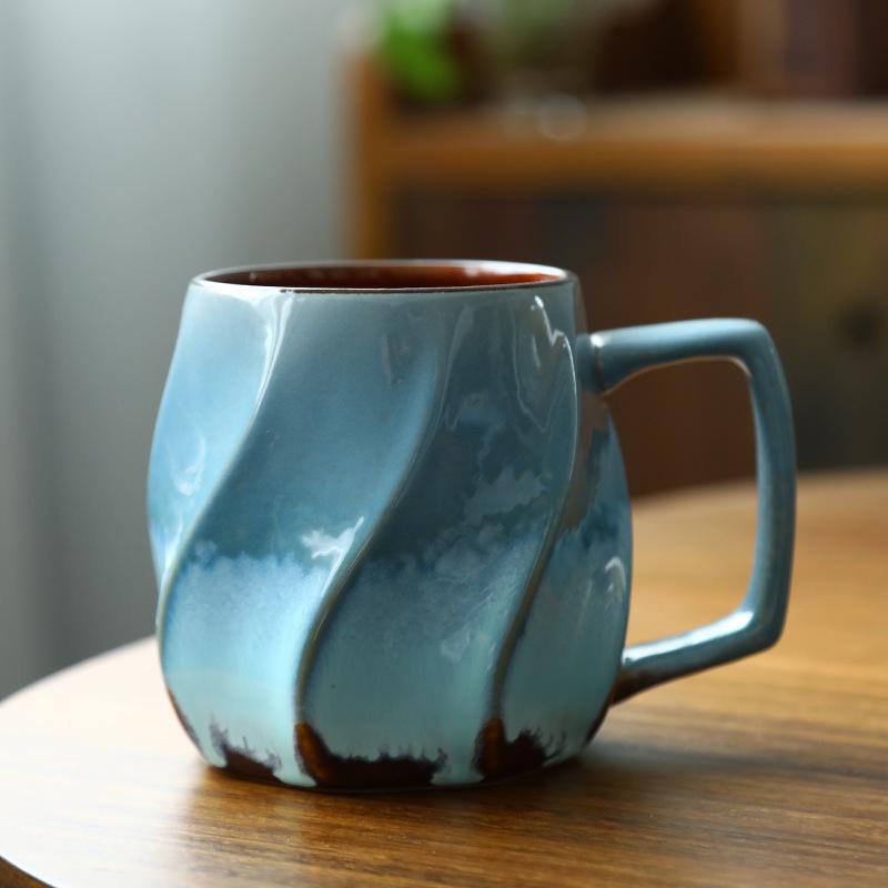 

Кружки для кофе, прошедшие обжиг в печи, стаканы для воды, кружки с высококачественным внешним видом, керамические чашки для завтрака большой вместимости, парные кружки 401-500ml