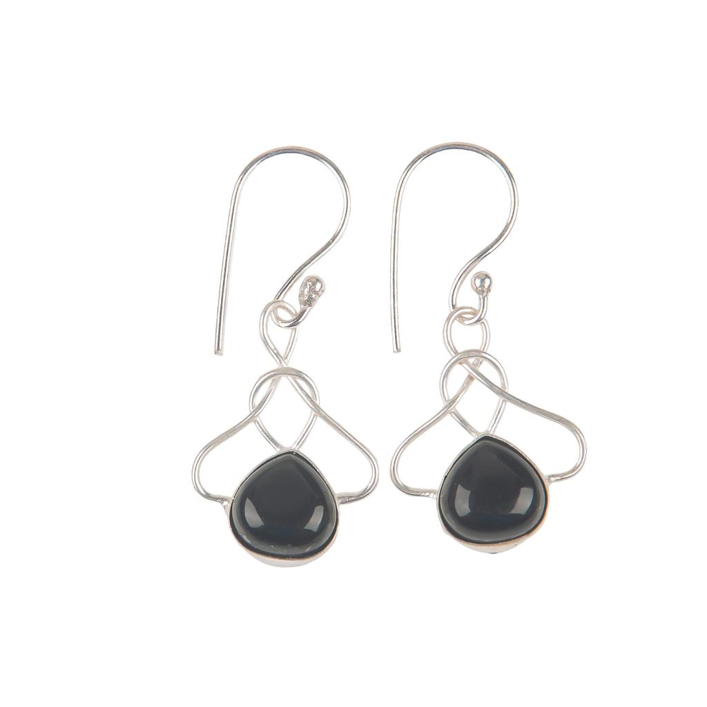 Pietra di Tormalina Nera Argento Sterling 925 Gioielli Statement Orecchini Minimalisti Carini 1,50" Per Lei EE-2-27