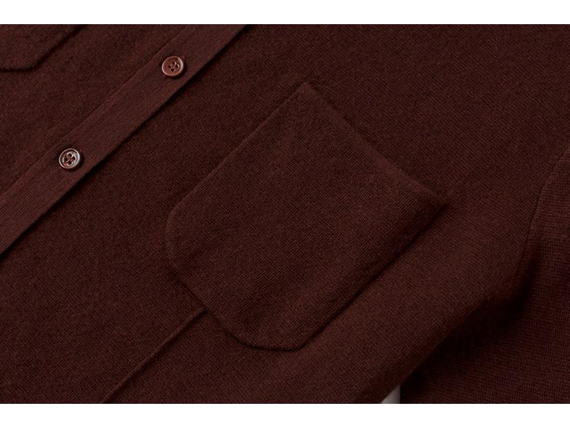 100% Pure Cashmere Thickened Crew Neck Single-Breasted Cardigan—Casual Autumn/Winter Fashion Sweater