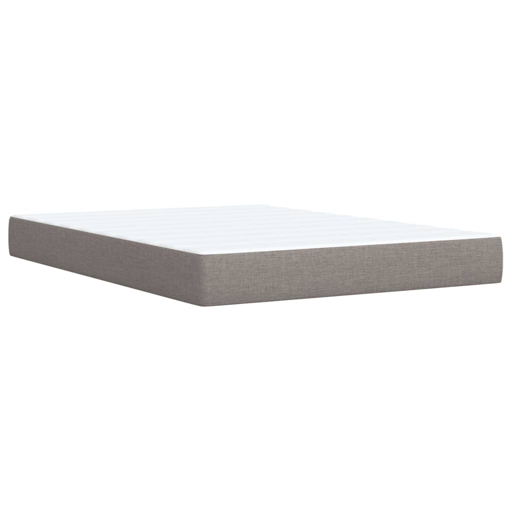 Vidaxl Letto Continentale Con Materasso, Taupe, Tessuto, 140X190 Cm