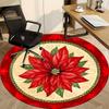 1pc Christmas Poinsettia Chair Carpet for Office, Round Non-Slip Durable Large Size Office Carpet, Suitable for Office, Beautiful Decoration