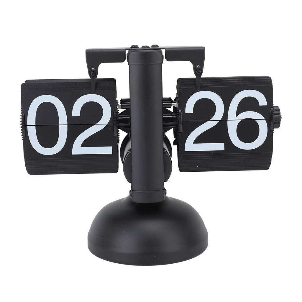 Retro Large Number 24-Hour Flip Desk Clock, Stainless Steel Table Clock, Easy To Read, Best Retro Birthday or Christmas Gift, Perfect for Living Room,