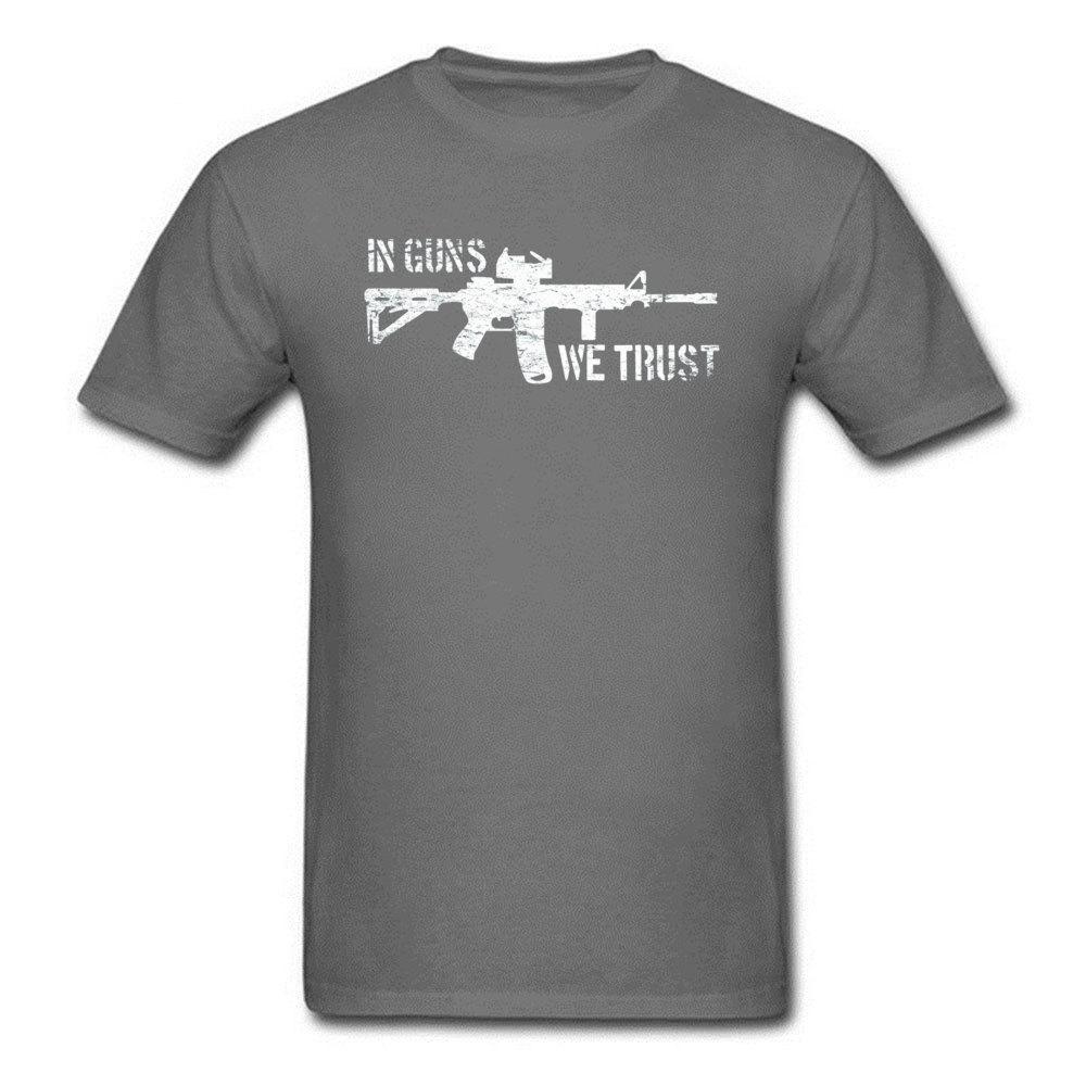 

Men Tshirt In Guns We Trust Mens Tshirt Style Summer Autumn Guns T Shirt O Neck Drop Ship Retro Designer Tops 4XL