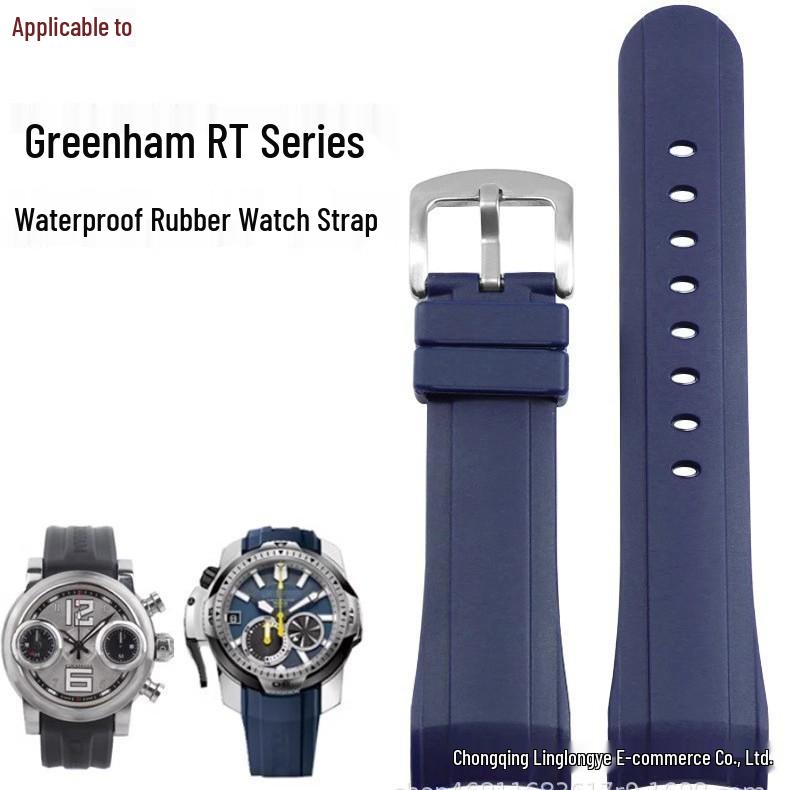 Auf Lager 24mm Gummi-Uhrenarmband für Graham Chronograph Racing Niete Tiger/RT