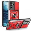 Slide Kamera Panzerhülle für Samsung Galaxy A06 A16 A26 A36 A56 5G Hülle Auto Magnetischer Ring Ständer Handyhülle für Samsung A56 A 16
