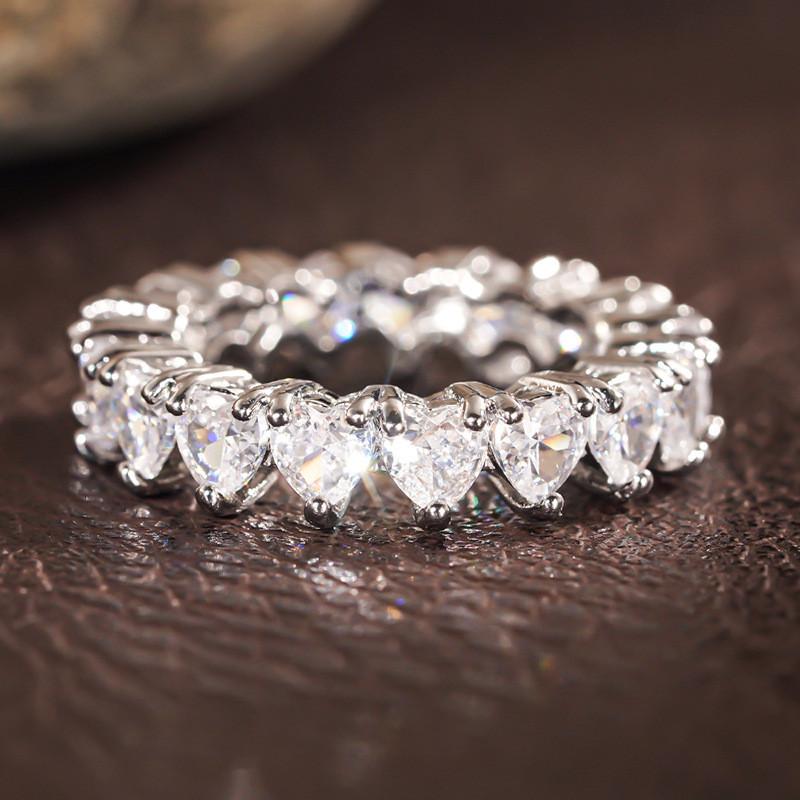 925 Sterling Silver Oval Zircon Stone Ring Finger Rings for Women Promise Love Valentine's Day Gifts
