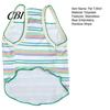 Soft Fabric Dog Tee Colorful Striped Pet T-Shirt, Sleeveless Thin Straps Breathable Apparel Tank Top with Cute Bear Embroidery for Small Dogs