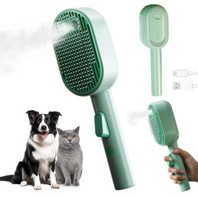 Dog Mist Brush 3 In 1 Self-Cleaning Cat Brush Mist Spray Anti-Static Massage Brush Rechargeable