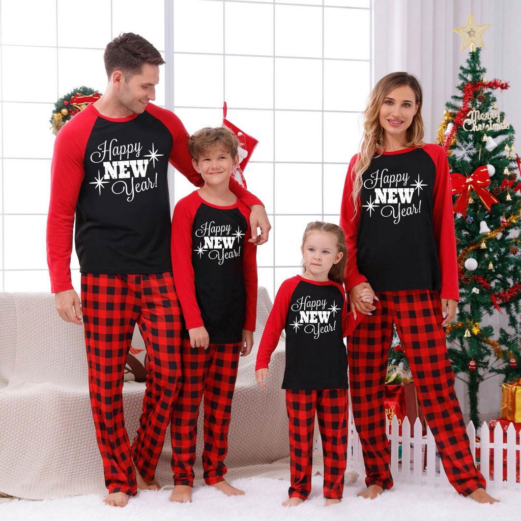 Prints Family Matching Long Sleeve Tops+Pants Set Family Matching Sets