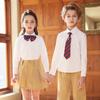 Boy White Shirt Children Blue Students School Uniform Performance Clothes Long Sleeve Girls White Tshirt