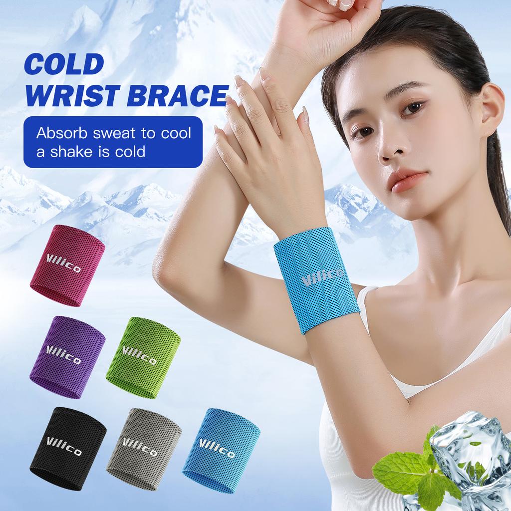 1/2 Pcs Cold Wrist Support Band Wristband Sport Bracers Sweat Towel Cuff Tennis Sweat Bands Guard For Basketball Fitness Wrist