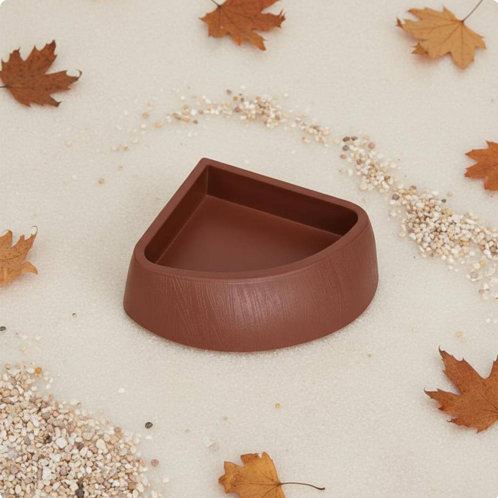 Tortoise Water Basin Easy to Clean Reptile Feeding Dish Corner Food and Water Dish Long-Lasting Terrarium Accessory Anti-Tipping