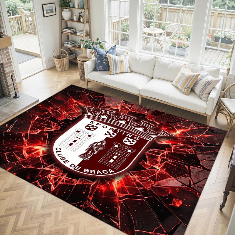 Braga FC Design Crystal Velvet Carpet Cozy Non?Slip Printed Rug For Bedroom Living Room Entrance
