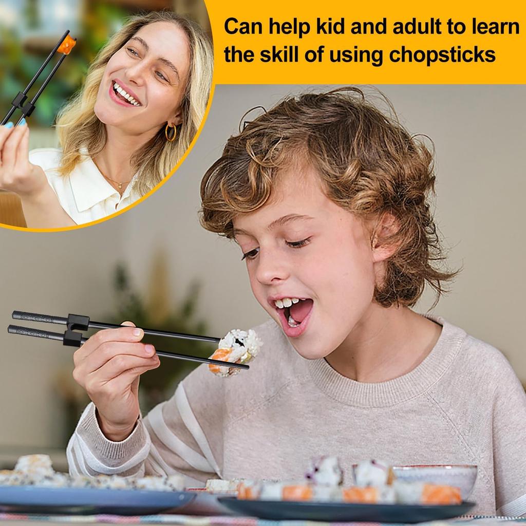 8 Pairs Reble Training Chopsticks Beginners for Kids Adults Learners, Reble Fiberglass Chop Sticks Japanese Non-Slip Chopsticks Trainers Set,