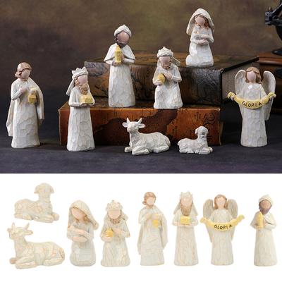 Exquisite Resin Nativity Manger Set Showcasing the Tradition of Skilled Craftsmanship for Religious Enthusiasts