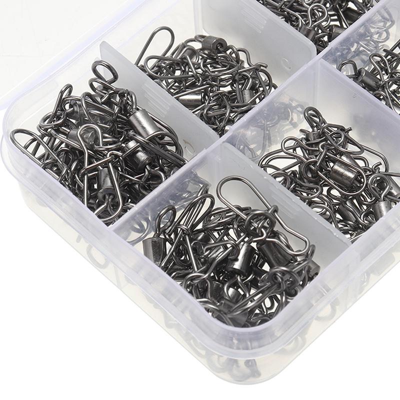 

210 шт., набор поворотных застежек для рыболовного соединителя с береговым замком #2 #4 #5 #6 #8 для взрывных крючков, рыболовные крючки, приманки, аксессуары для рыбалки